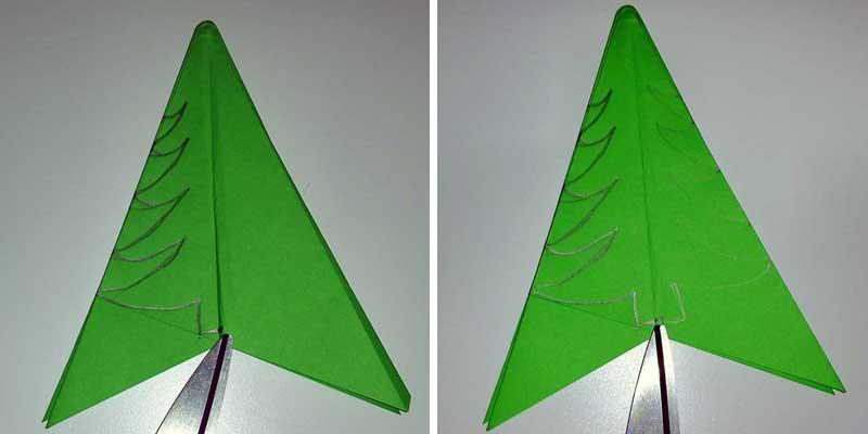 Step-by-Step Bastelanleitungen: 3D Tannenbaum aus Papier selber basteln -- Schritt 7