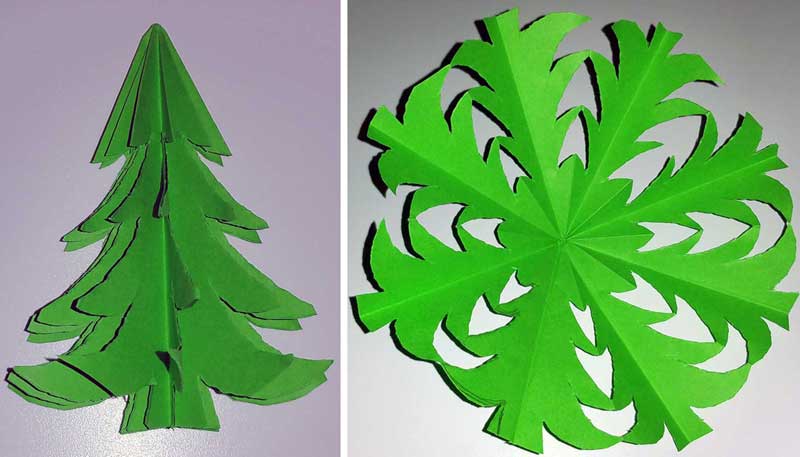Step-by-Step Bastelanleitungen: 3D Tannenbaum aus Papier selber basteln -- Schritt 11