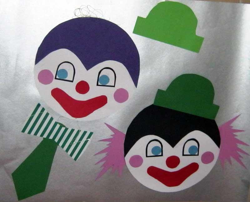 Step-by-Step Bastelanleitungen: Bastelvorlage Clown aus Tonpapier selber basteln -- Schritt 5