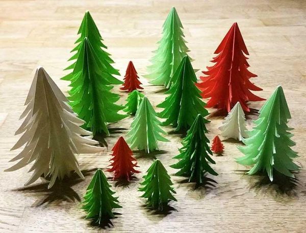 3D Tannenbaum aus Papier selber basteln