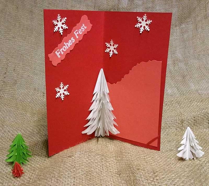 3d Pop Up Karte Mit Tannenbaum Fur Weihnachten Selber Basteln